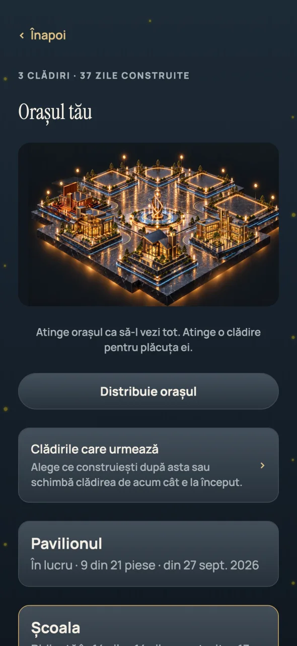 Orașul tău: clădirile terminate, una lângă alta